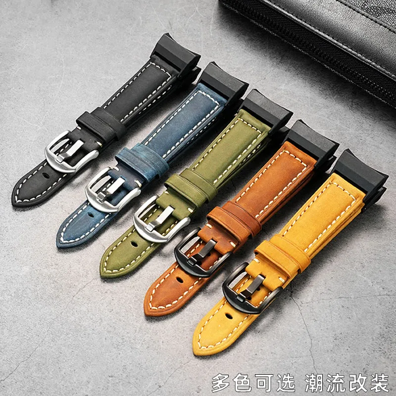 Фото Для Casio Sky Hero Aerospace Black Warrior кожаная цепочка для часов GWR серии B1000 специальный модифицированный кожаный ремешок для часов аксессуары №2