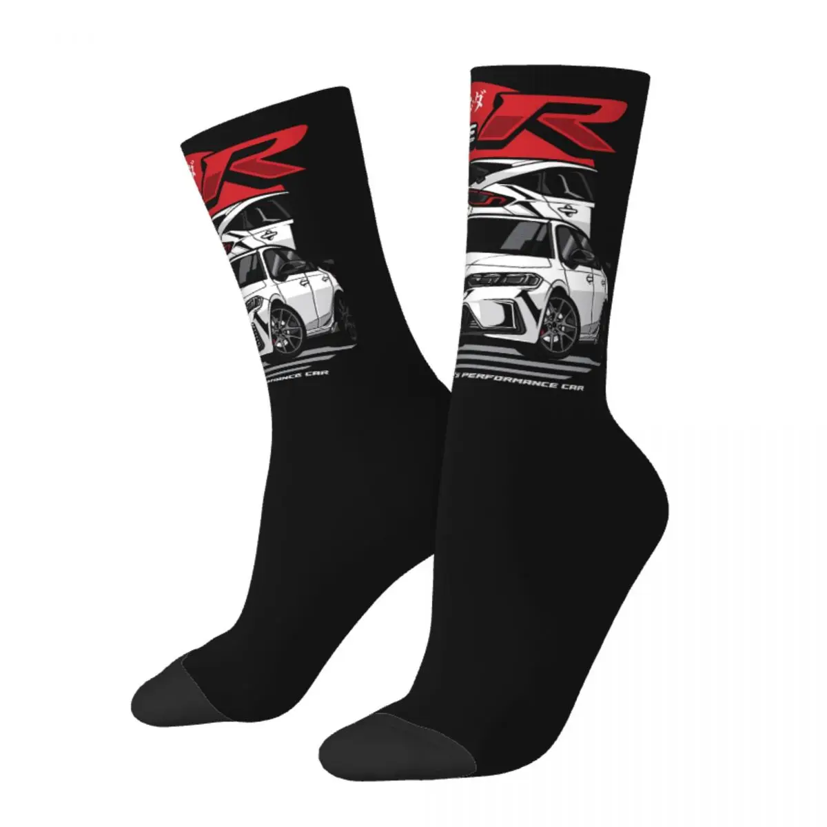 

Men 2023 Classic Type R Sports Car Crew Socks Japanese Race Cars Socks