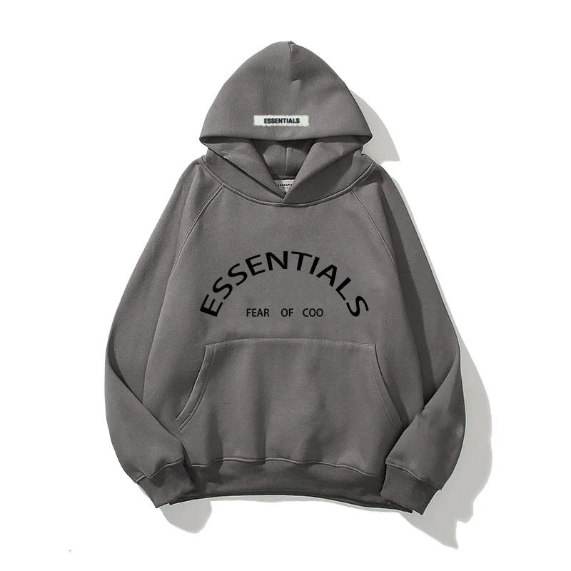 Men's hoodie, reflective letter print, brushed, oversized, fashionable hip-hop street clothing