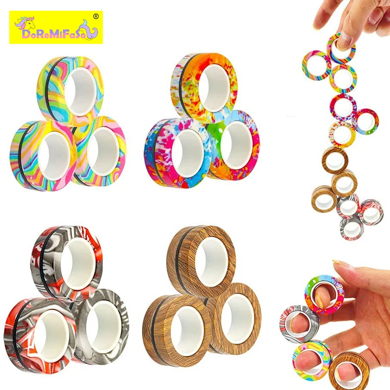 

Magnetic Spinner Rings Fingertips Fingears Hand Fidget Magnet Fidget Toys Spinner Antistress Handle Toy For Adults Children Kids