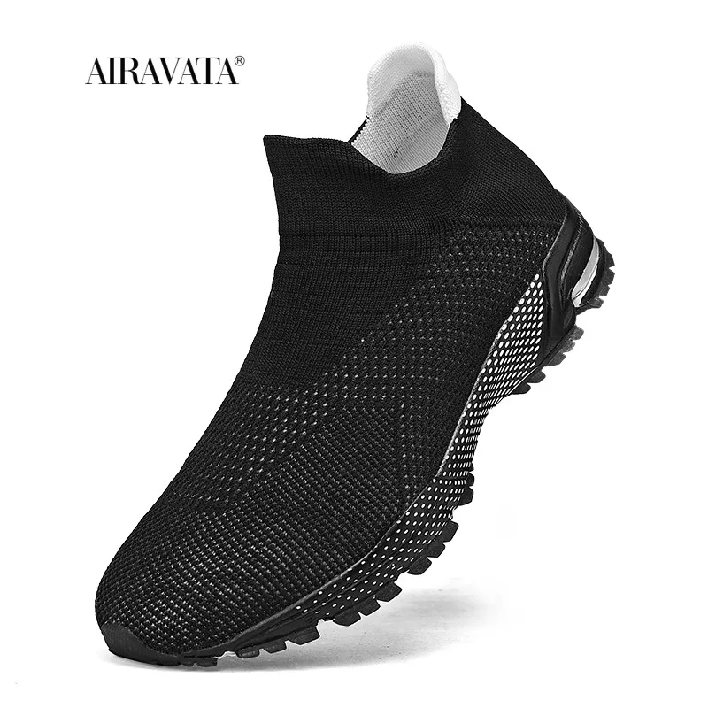 Man Socks Shoes Breathable High-top Men Shoes Flats Fashion Sneakers Stretch Fabric Casual Slip-On Men Shoes