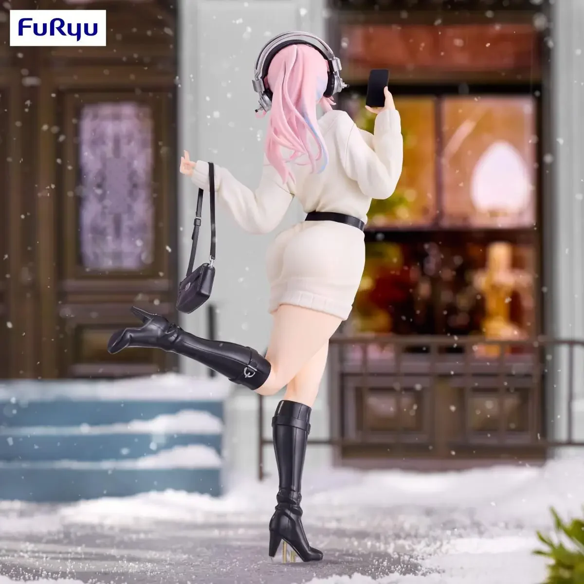 Фото Оригинальные фигурки FURYU SUPER SONICO Winter Memories из ПВХ, 21 см, аниме-фигурки, игрушки, коллекционные подарки для детей, украшение для рабочего стола №5