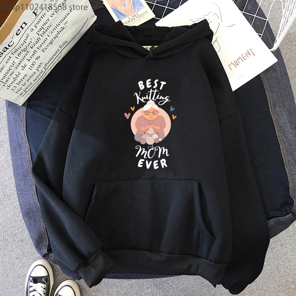 

Women Funny Design Best Knitting Mom Ever Hoodie Fashion Women Sweatshirt Harajuk Tracksuit Men Clothing Streetwear Y2k Sudadera