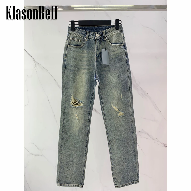 

Женские прямые джинсы с вышивкой KlasonBell 6,24