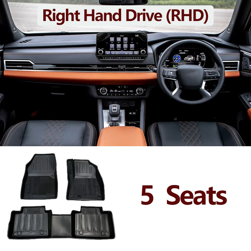 

Автомобильный коврик с правым рулем для Mitsubishi Outlander, аксессуары 2023 2024 2025, TPE, грязеотталкивающие, антигрязные, изготовленные на заказ, автомобильные подушечки для ног