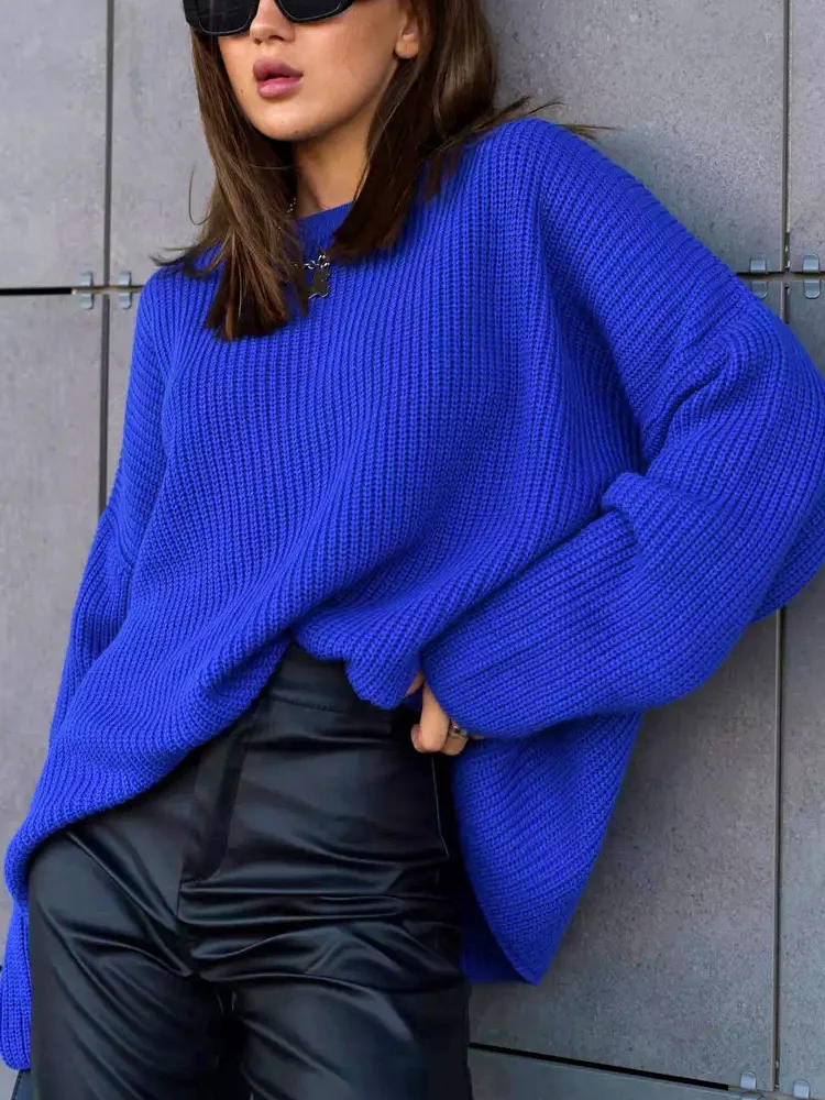 Женский свитер оверсайз уютный розовый джемпер с длинным рукавом верхняя одежда