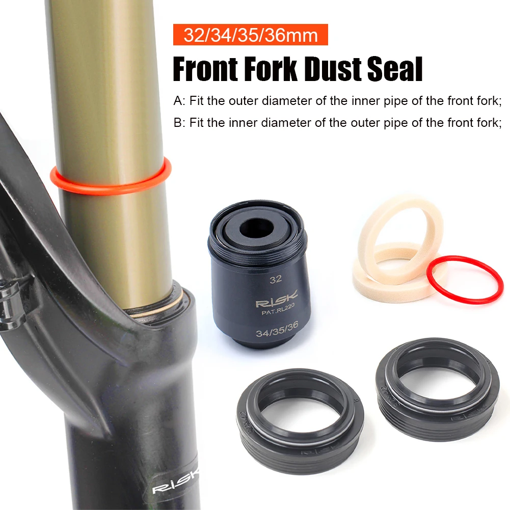 

34/35/36mm MTB Bike Suspension Front Fork Dust Seal Oil Seal Sponge Ring MTB Bicycle Fork Inner Tube Dust Sleeve Maintenance