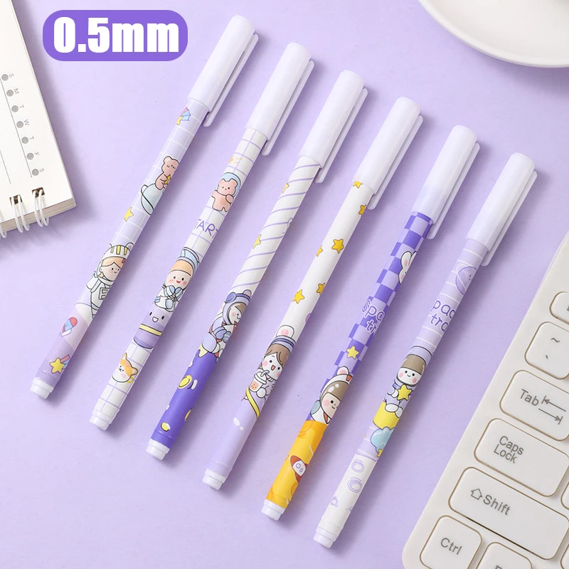 

6PCS 0.5mm Gel Pen Kawaii Game Cartoons Neutral Pen Cute Gel Pens Quick Drying Office Accessories School Stationary Supplies