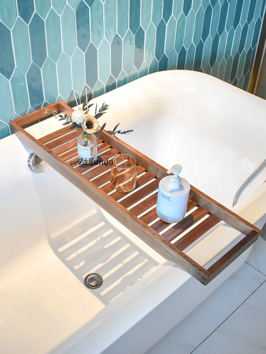 Стеллаж для ванны из цельного дерева ванной комнаты в отеле хранения телефона