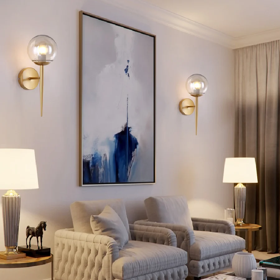 

Nordic Modern Wall Lamps Sconces Black/Gold Decorative Night Light led wall light for Pathway Staircase Bedroom Bedside Lamp E27