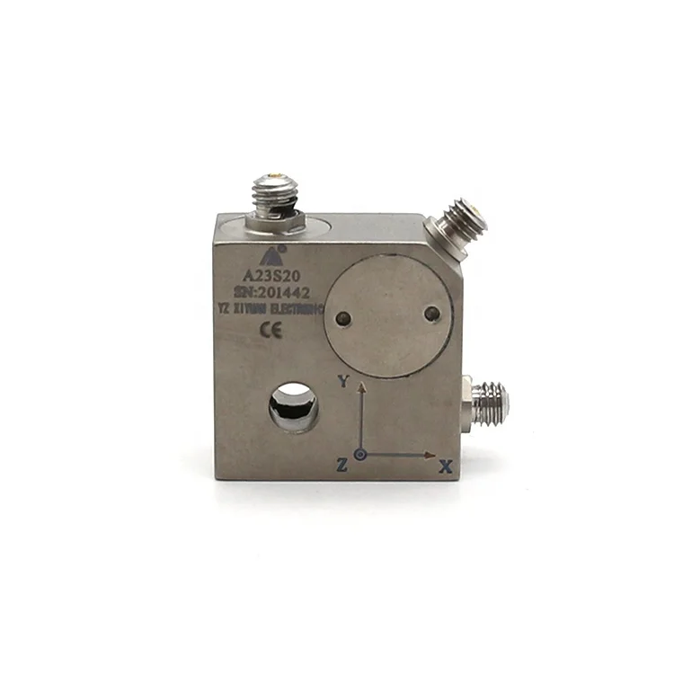 Трехосевой пьезоэлектрический датчик вибрации A23S20 диапазон измерения 250 г IEPE