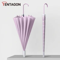 tentagon high quality colorful 16 strong windproof glassfiber frame manual umbrella long handle umbrella womens modern umbrella
