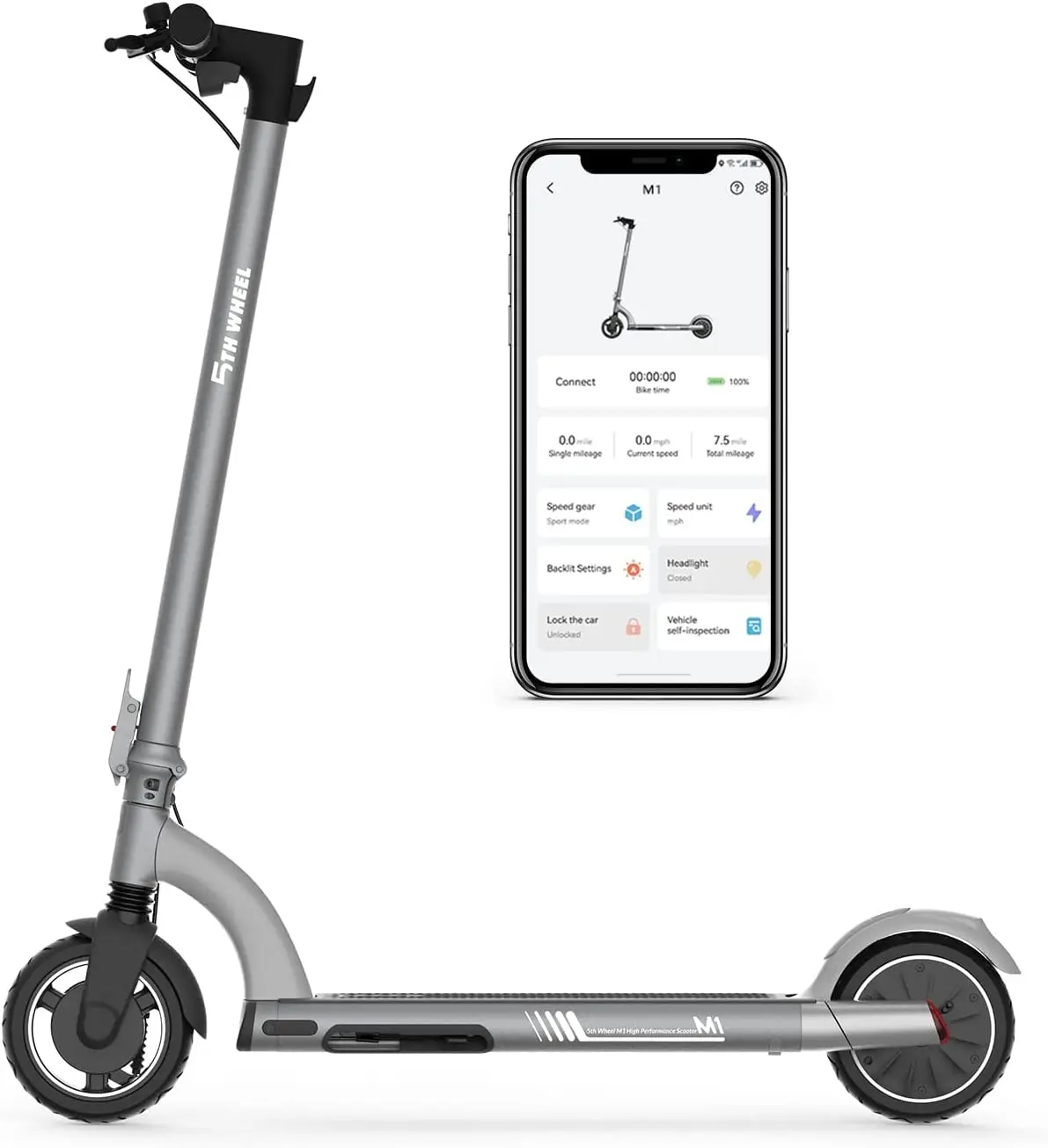 

Scooter - 13.7 Miles Range & 15.5 MPH, 500W Peak Motor, 8" Inner-Support Tires, Triple Braking System, Foldable Scooter