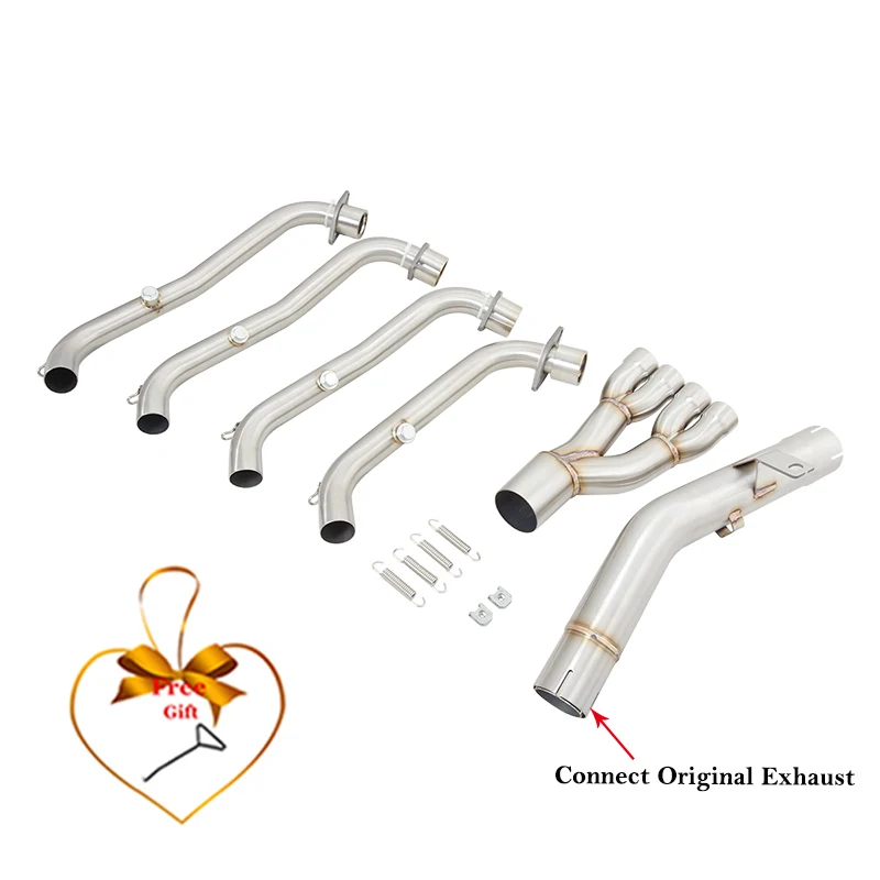 Фото Для QJMOTOR QJ800GS-G QJ 800 GS-G SRK800RR 2023 2024, мотоциклетная выхлопная труба, модифицированная передняя соединительная труба, оригинальный глушитель №5