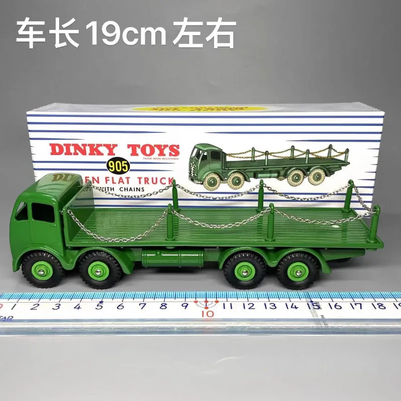 Фото Деревянный плоский грузовик Dinky Toys в масштабе 1:43, с цепями # Модель транспортера из сплава 905, классический сувенирный подарок для взрослых, статический дисплей №2