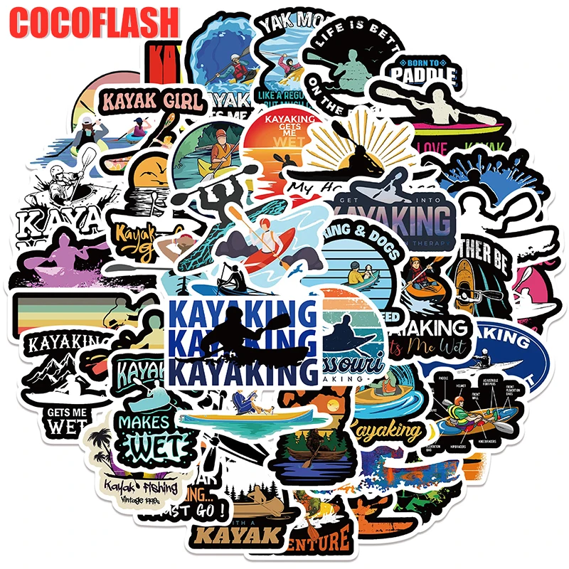 

10/50pcs/lot Canoe And Kayak Cartoon Sports Funny Graffiti Stickers For Luggage Skateboard Kids Diy Laptop Phone Case Guitar