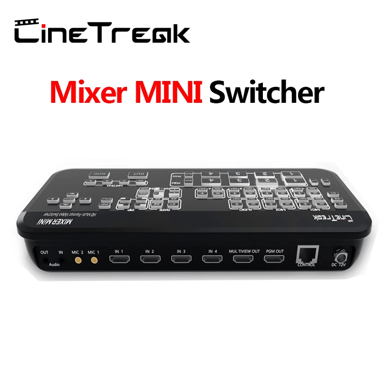 

Cinetreak Mixer Mini FHD Multi-format Video Mixer Switcher 4-CH HDMI-compatible Live-Streaming Control Panel for Vmix OBS