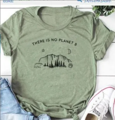 

There Is No Planet Tops Classic Print Women Tshirt Harajuku Shirt Casual O-neck Gothic Streetwear Graphic 2022 New