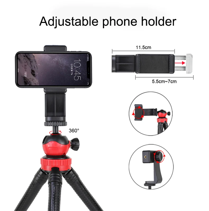 Фото Гибкий штатив Octopus для телефона SLR DSLR Gopro штатив для камеры расширение 1/4 ''винт с шариковой головкой ColdShoe Phone Clip №3
