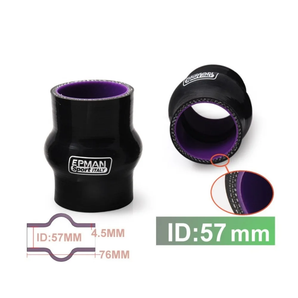 

Силиконовый шланг для горба EPMAN, черный усиленный турбо-сединитель, универсальный для VW Golf MK6 25/32/38/45/51/57/60/63 мм EP-SSTF63