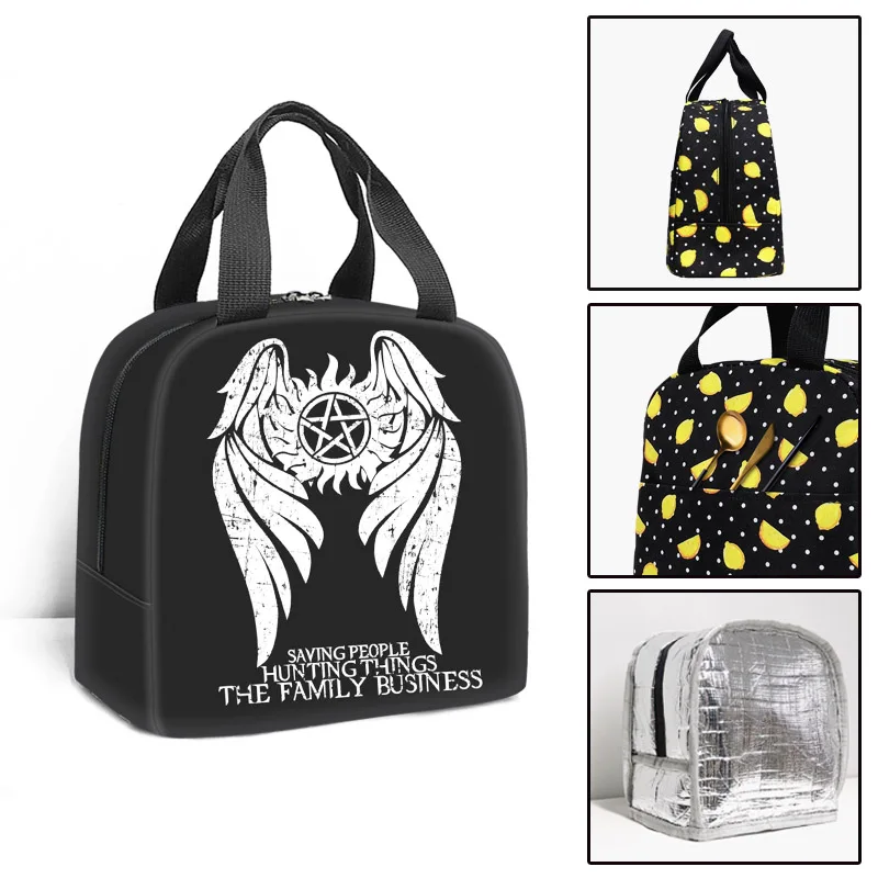 Fashion Supernatural Insulated Lunch Bag Boy Girl Travel Thermal Cooler Tote Food Bags Portable Student School Lunch Bag