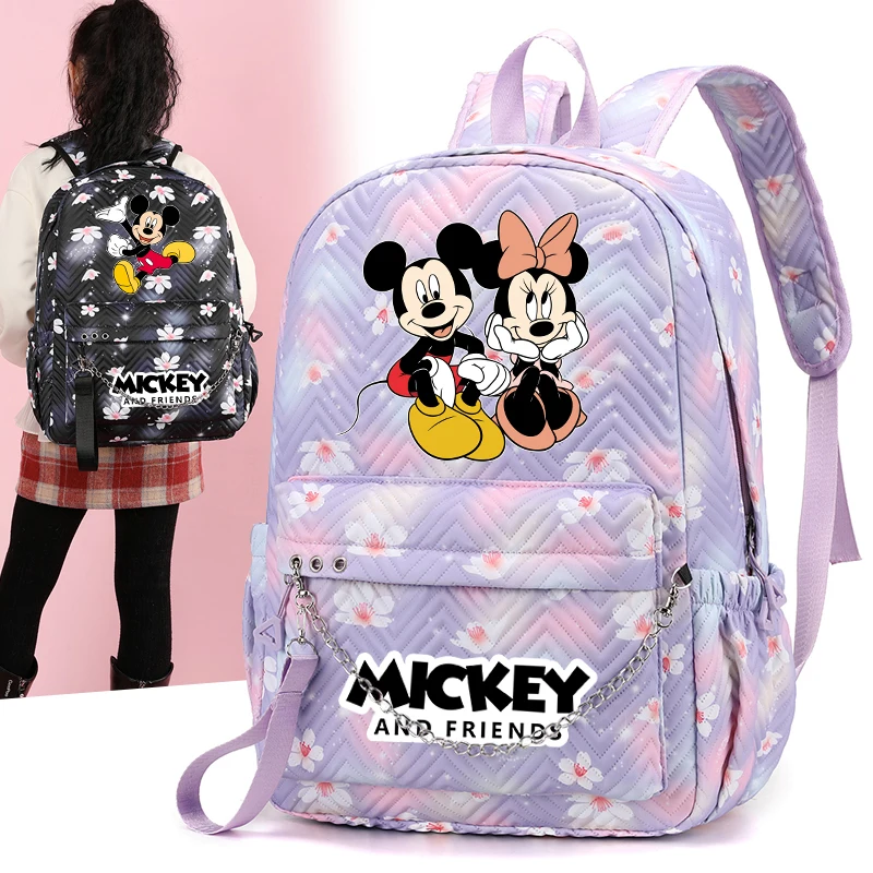 Рюкзаки с Микки Маусом в стиле аниме для девочек-подростков сумка книг школьная
