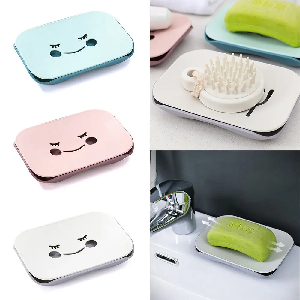 

Self Draining Soap Dish High Quality Keeps Soap Dry PP Storage Organizer Cartoon Easy To Clean Soap Holder Bathroom
