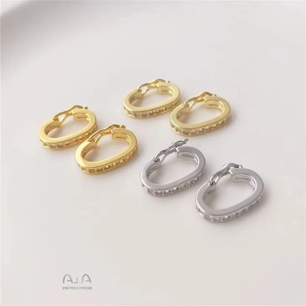 14K18K белый и золотой циркон с бриллиантом кольцевая застежка ожерелье