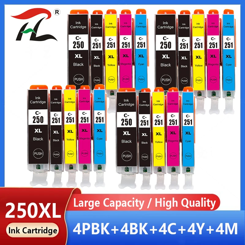

20X PGI250 PGI-250 CLI-251 ink cartridge For canon PIXMA MG5420 MG5422 MG5520 MG5522 MG6420 IP7220 MX722 MX922 IX6820 printer