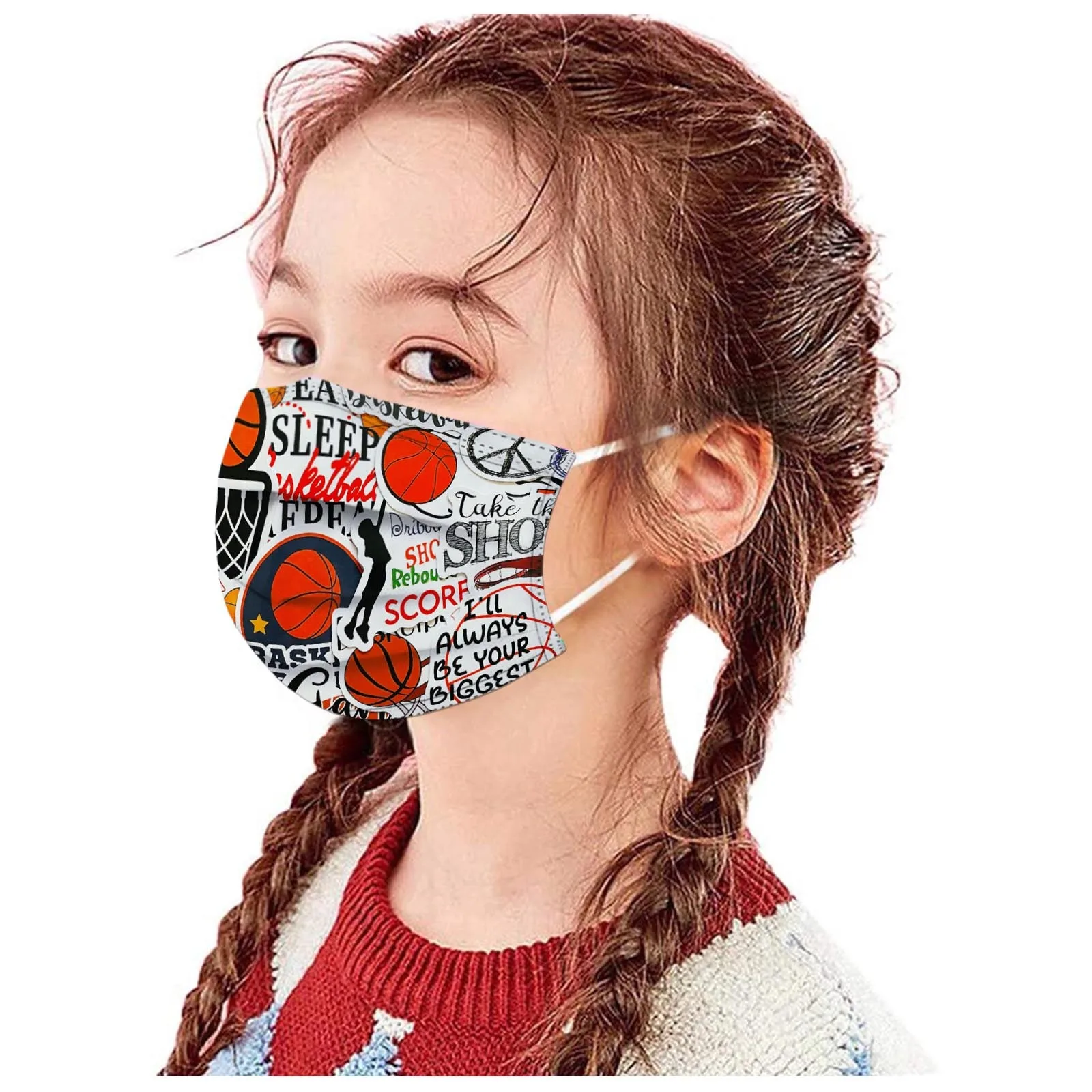 10 шт. детская одноразовая маска для лица с рисунком баскетбола | Тематическая