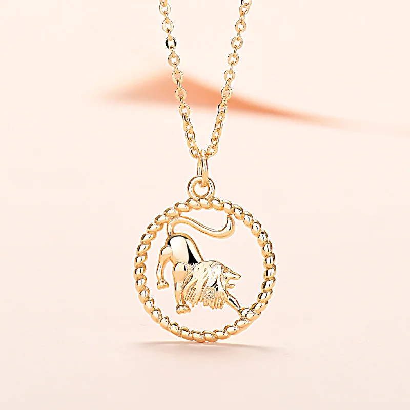 

New 2022 Zodiac Necklace Leo Pendant Clavicle Chain