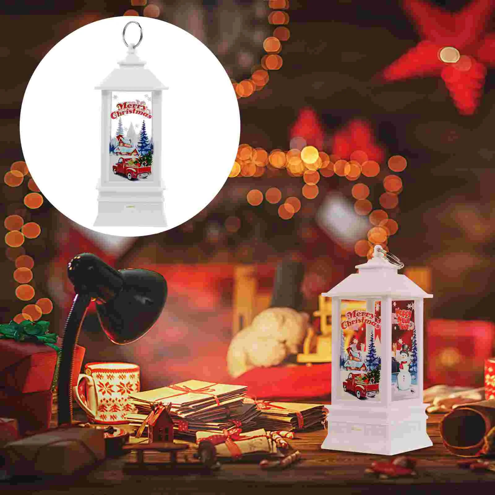 

Christmas Snowman Night Xmas Lantern Lamp Lanterns Flame Tabletop Decorationtable Holders Candlestick Hanging Globe Snow