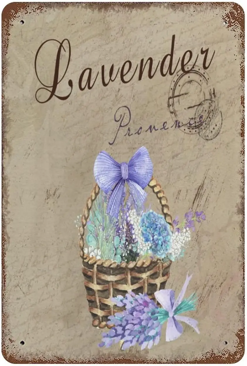 Metl Tn Sgn Lvender Retro Vntge Фиолетовый Ретро rom Beutful Sgns Br Decor 812 nch Grndm Gfts для мам Dy