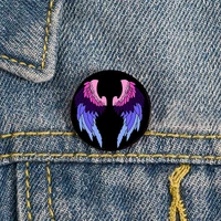 omnisexual pride angel wings pin custom funny brooches shirt lapel bag cute badge cartoon enamel pins for lover girl friends