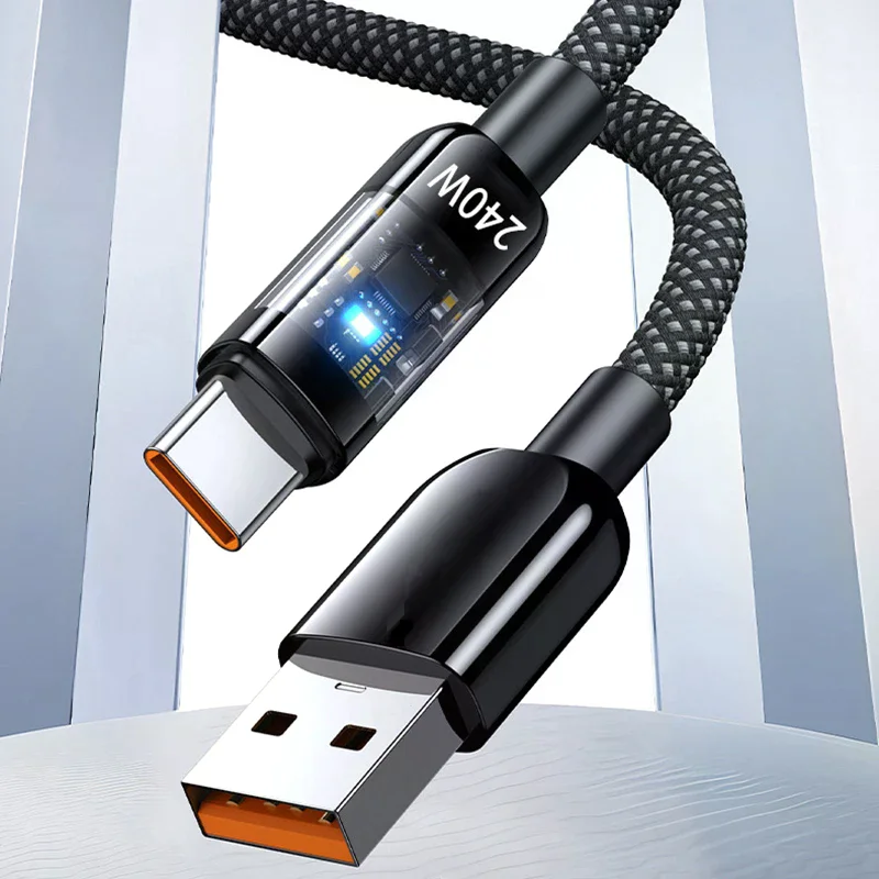 Кабель USB Type-C 240 Вт для быстрой зарядки ноутбуков, планшетов, телефонов Huawei 16, 15, 15, 14, 13, 12, 11, 10, 9, 8, 7, 6, 5, 4, 3, 2, 1, шнур зарядного устройства USB-C, 1 м, 2 м (art.: 3920db491c4ed) - 3920db491c4ed