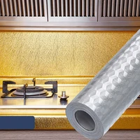 40x100cmroll kitchen oil proof adhesive stickers stove anti fouling high temperature aluminum foil wallpaper cabinet film paper
