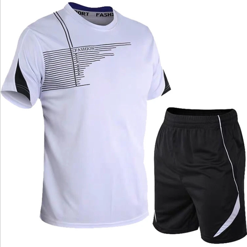

Workout Clothing Mens Sportswear Tracksuit Elastic Running Sets Men Football Basketball Tennis Sport Fitness GYM Suits