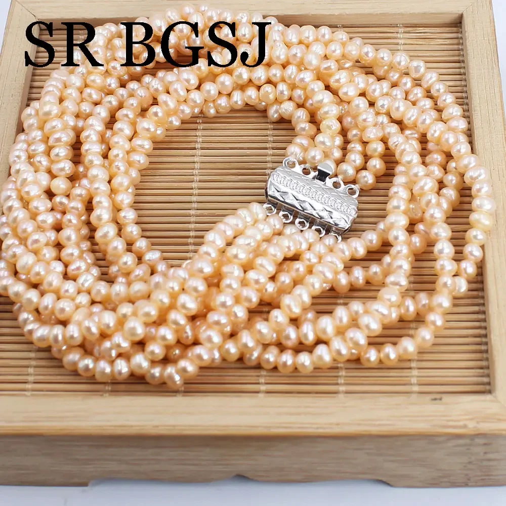 Ожерелье женское из натурального пресноводного жемчуга 4-5 мм 18 дюймов