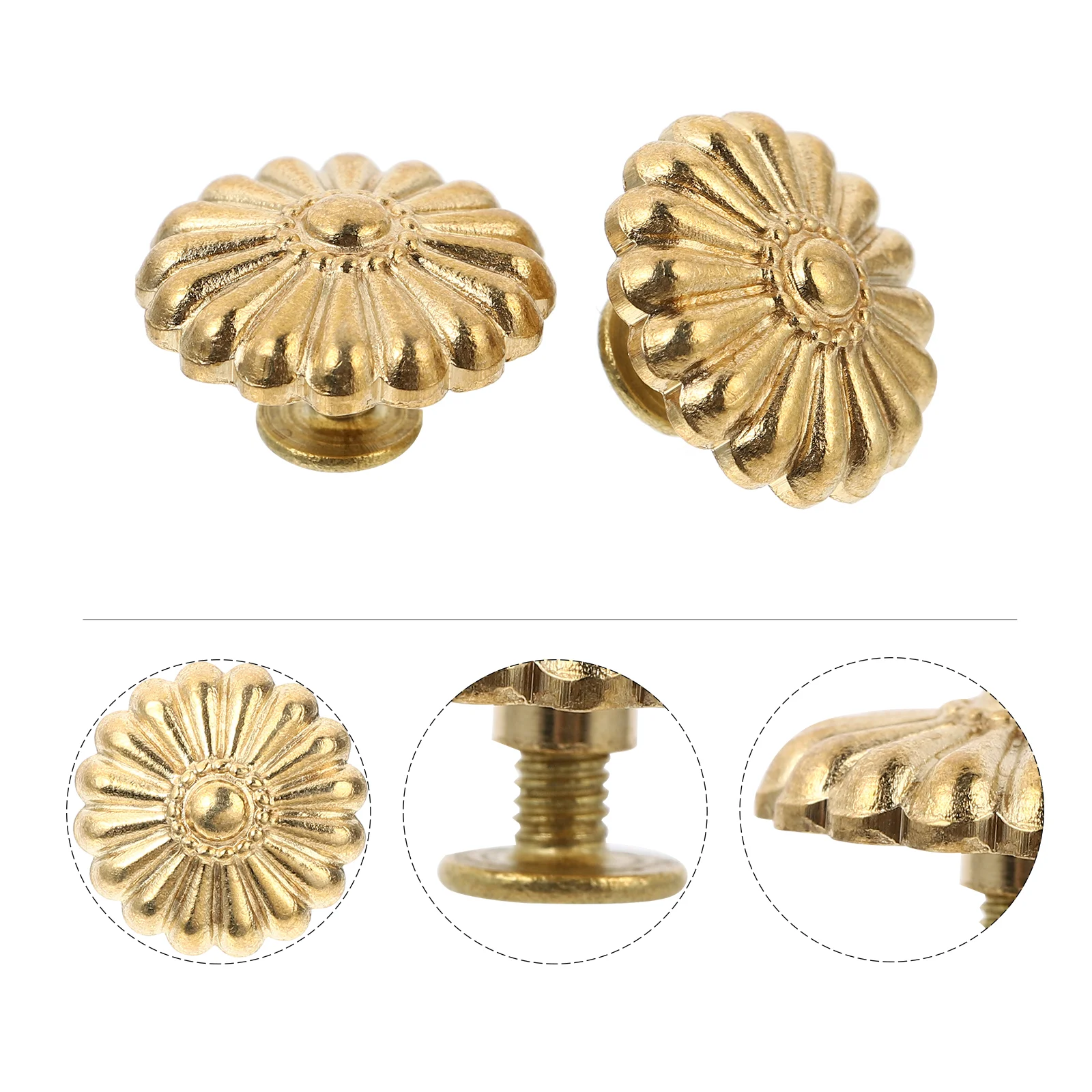 

2 Pcs Rivet Studs Screw Back Metal Rivets Purse Jeans Brass Copper Bag Handbag Accessories Belt