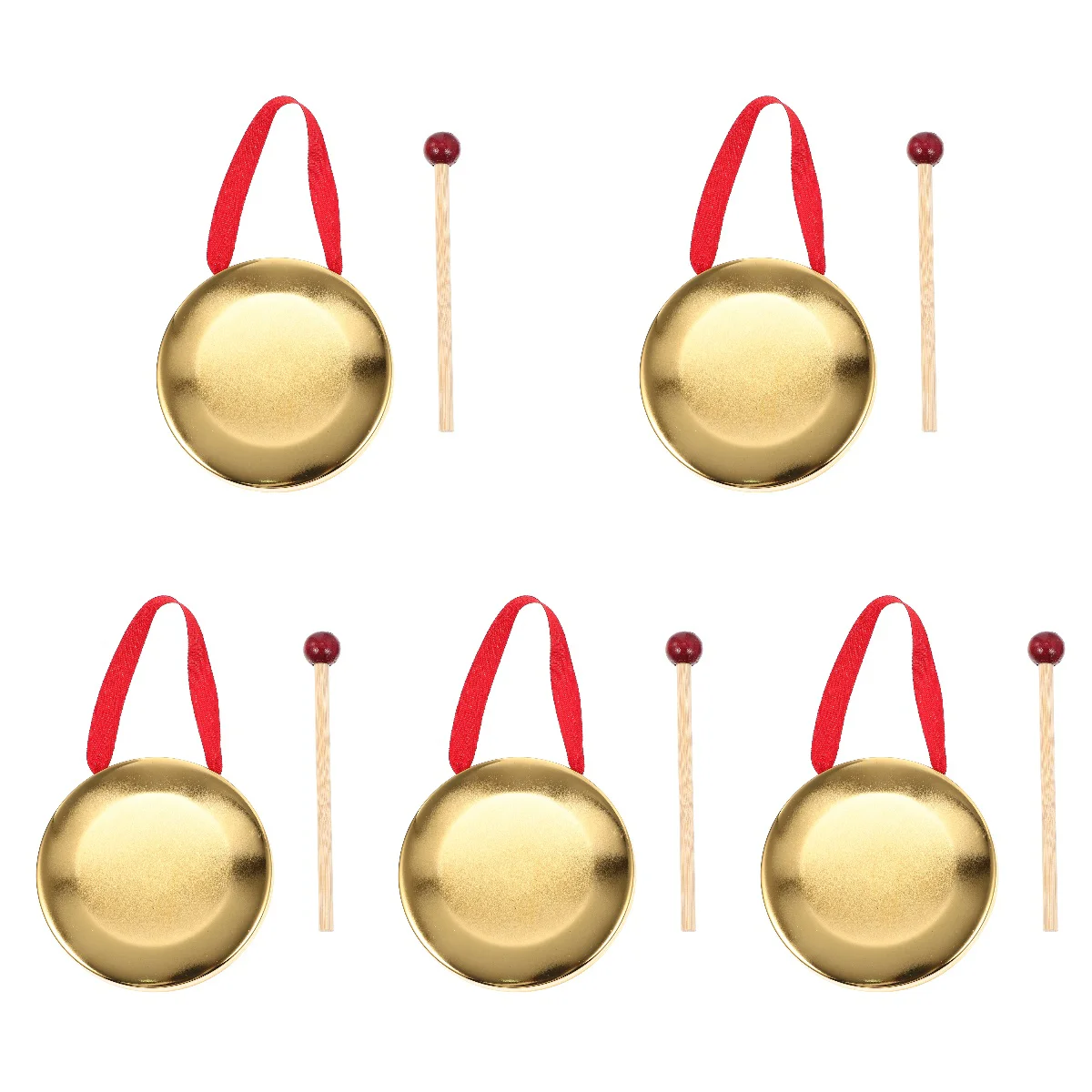 

5 Sets Chinese Gong Hand Gong Kids Metal Gong Musical for Festival Party
