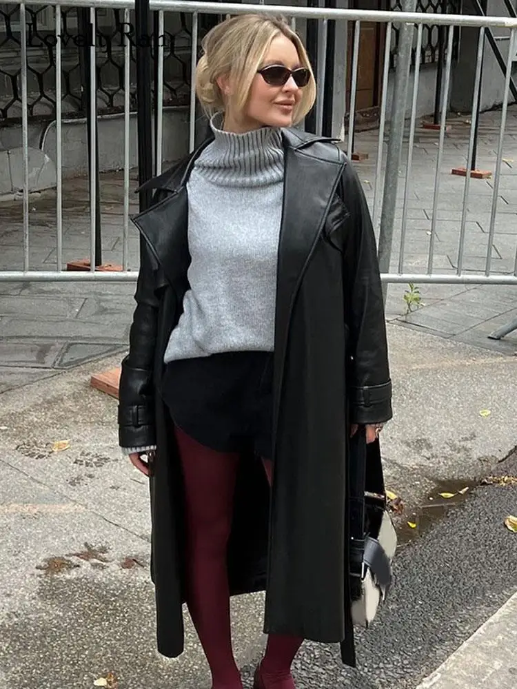 

2023 Autumn Winter Trench Coat For Women Elegant Parkas Long Sleeve With Belt Coat Jackets Fashion Warm Female Chic Outerwear