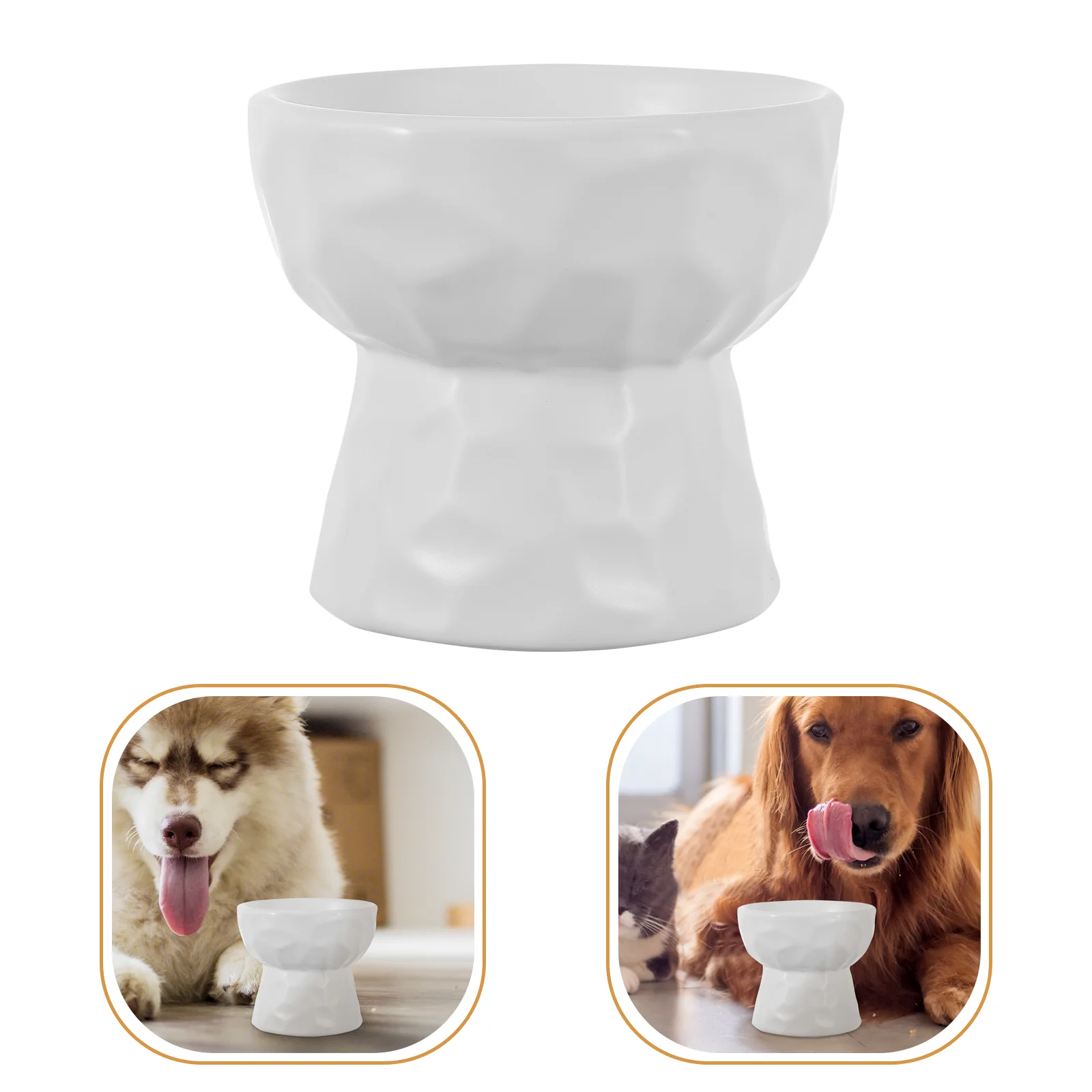 

Household Pet Food Basin Dog Simple Water Container Ceramic Cat Drinking Bowl