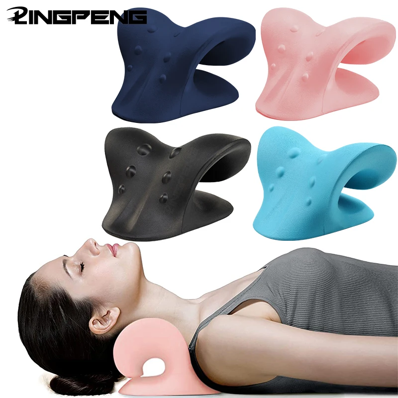 

Neck ShoulderCervical Chiropractic Traction Device Pillow Stretcher Relaxer for Pain Relief Cervical Spine Alignment Gift