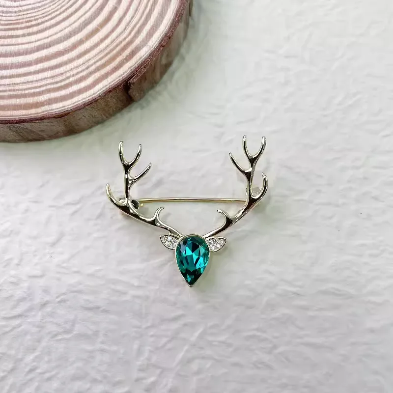 Броши из цинкового сплава с кристаллами в форме рога лося