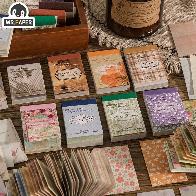 

Mr. Paper 8 Design /50pcs Stickers Book Vintage Literature Series Gild Flowers Style Decoration Scrapbook Paper for Journal
