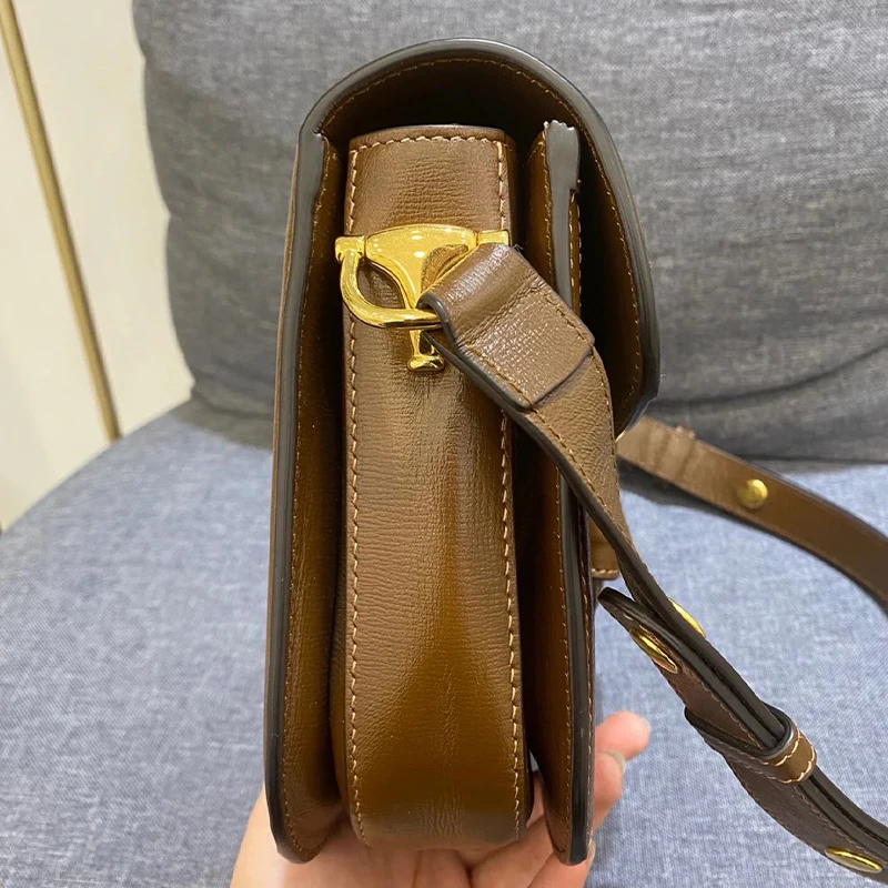 Fashion Brand Designer Leather Classic 1955 Messenger Bag Shoulder Bag Large Capacity Horsebit Design Handbag Small Square Bag