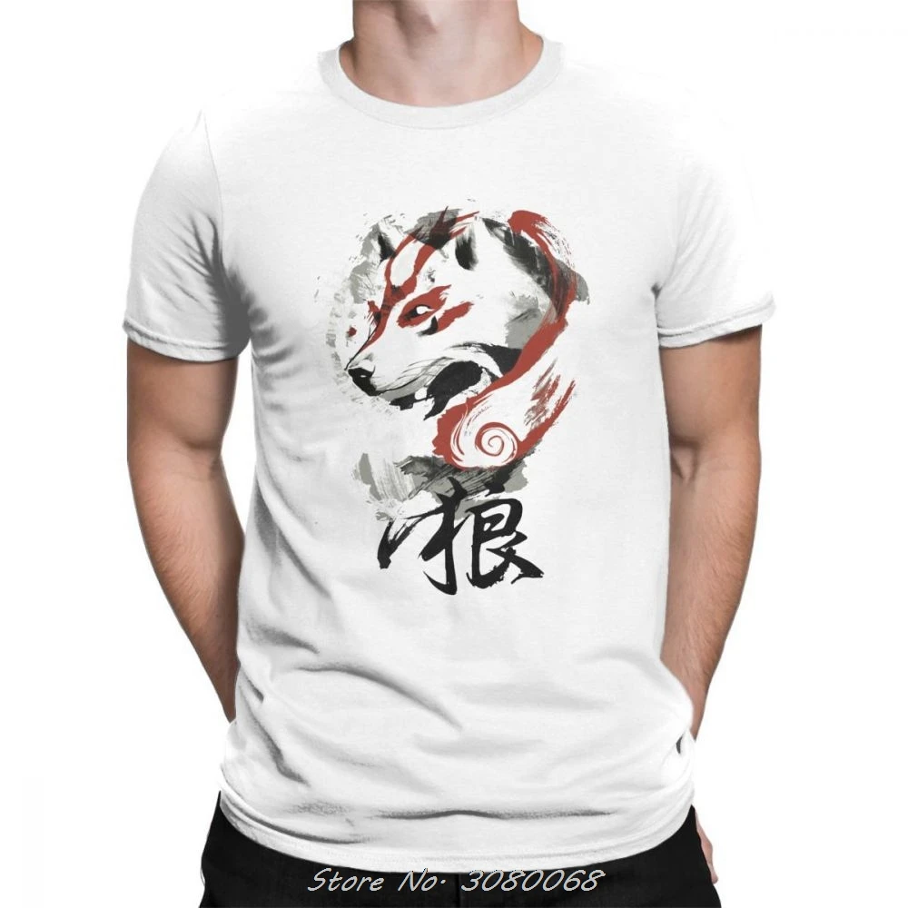 Мужские футболки Mononoke Hime Wolf хипстерская футболка из чистого хлопка с коротким