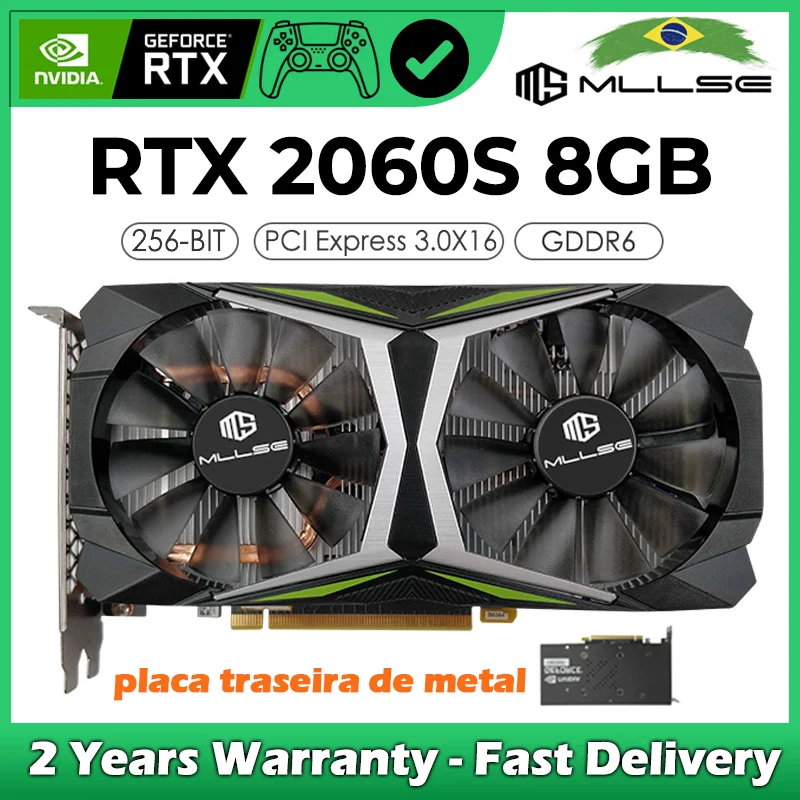 Cheapest MLLSE GeForce RTX 2060 SUPER 8GB Graphics Cards 256-bit GDDR6 GPU PCIe 3.0 x16 12 nm TU106 desktops gaming video card