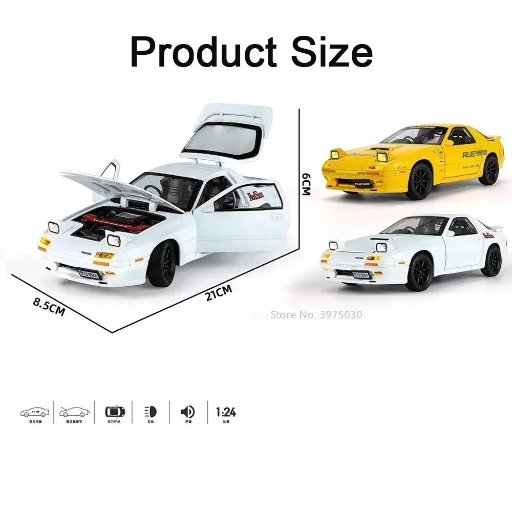 1:24 Mazda RX7-FC Streetcar литая под давлением игрушечная модель автомобиля звуковой свет