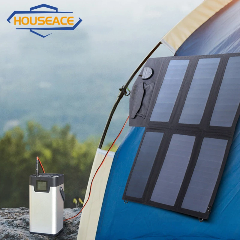 

HOUSEACE 18V 40W Solar Panel Outdoor Camping Solar Folding Pack Charger High Efficiency Fast Charge Power Supply XD-SP18V40W